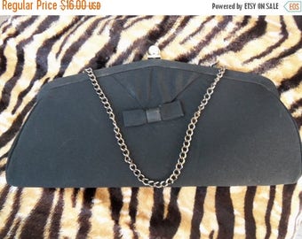 Now On Sale Vintage 1960's Collectible Clutch Purse Rockabilly Mad Men Mod Black Tie Formal Handbag