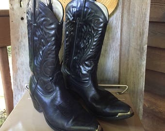 Westex American Made Men's Size 10D Cowboy Boots Black on Black