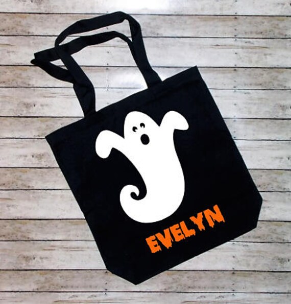 Items similar to Halloween Custom Canvas Tote Bag, Vinyl, Personalized Bag, Custom Tote, Gift ...