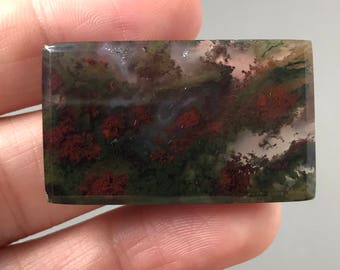 Beautiful Natural Moss Agate Stone 36 x 22 mm