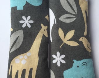 Animals- Car Seat Strap Covers/ Stroller Strap Covers/Reversible Strap Covers