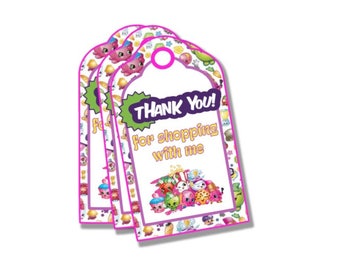 Shopkins inspired thank you tags, digital download, shopkins birthday, shopkins party, printable shopkins