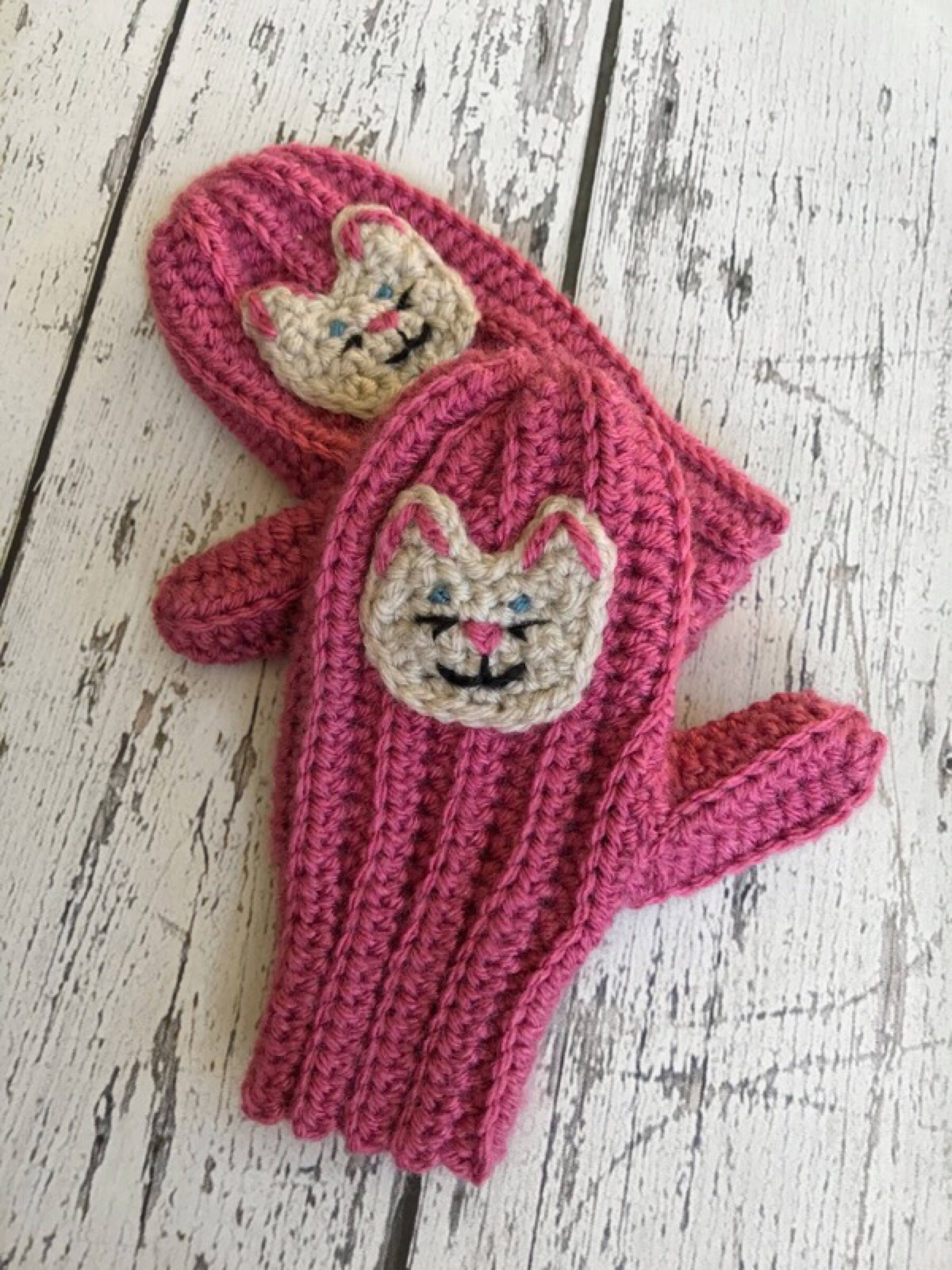 Kitten Mittens Crochet Cat Mittens Children's Mittens