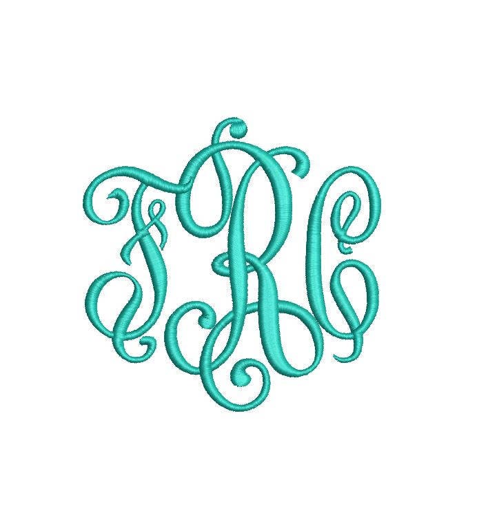Heirloom Monogram Embroidery Font Set Instant Download