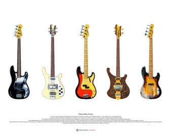 Bass guitar art | Etsy