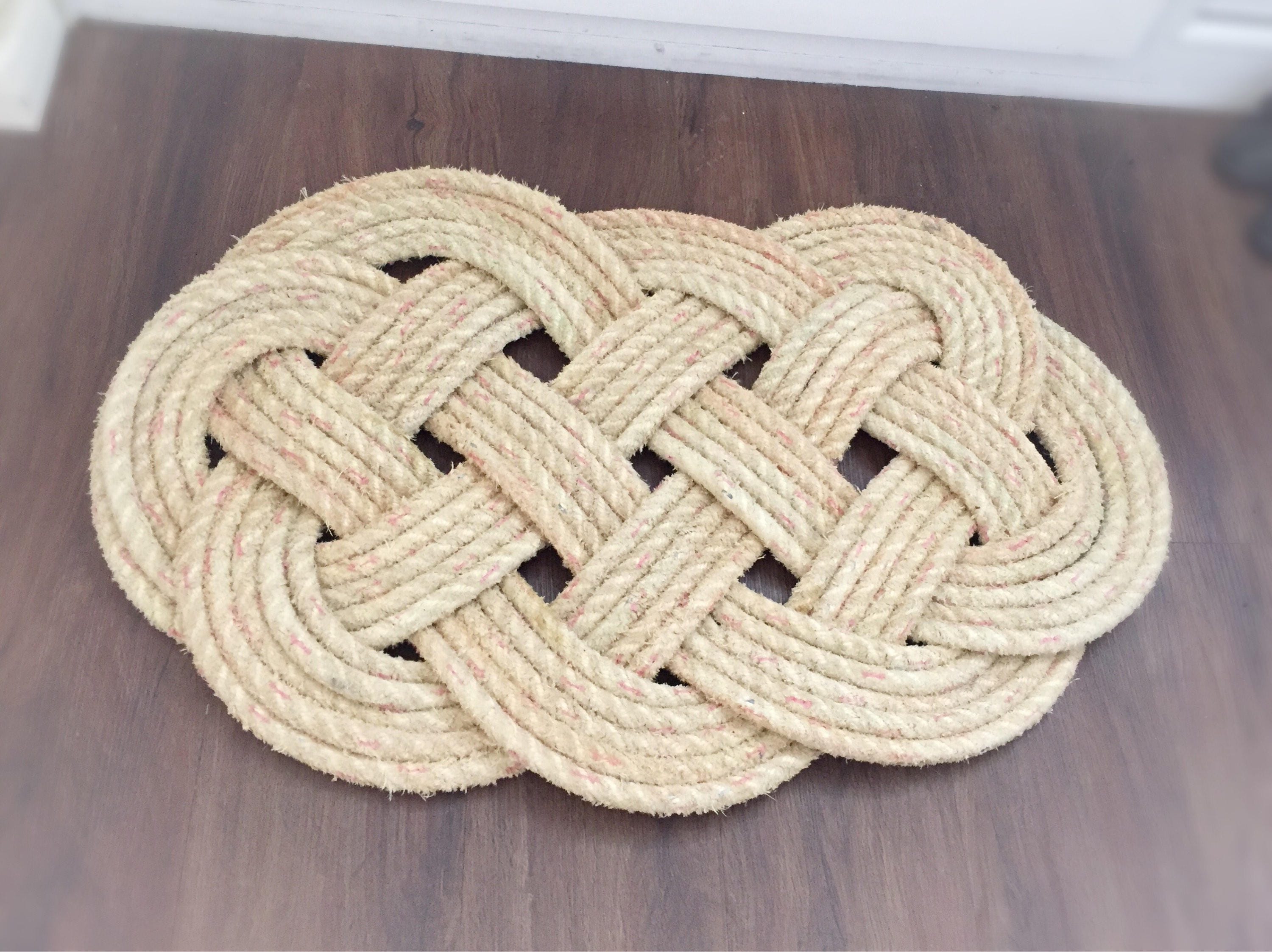 Nautical Rope Knot Door Mat Ocean Plait Deck Mat Reclaimed