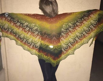 Hand knitted large shawl