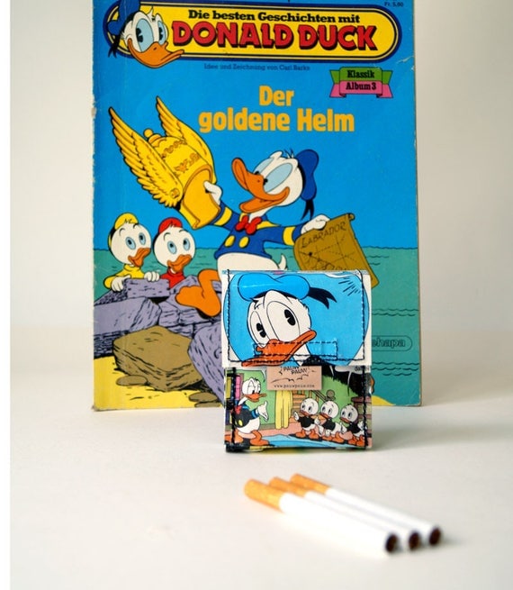 DONALD DUCK cigarette case comic upcycling on-off PauwPauw