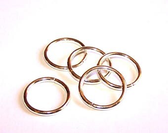 5 large rings 20 mm plated silver 10 microns for jewelry making