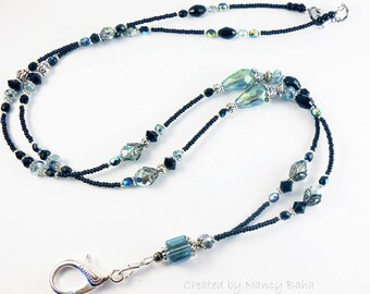 Stunning Iridescent Green Id Lanyard, Badge Lanyard, Id Badge Holder, Id Necklace, Eyeglass Holder, Teacher Lanyard, LY07208