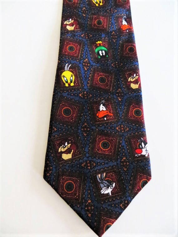 Looney Tunes Necktie Cartoon Necktie Bugs Bunny Tweetie