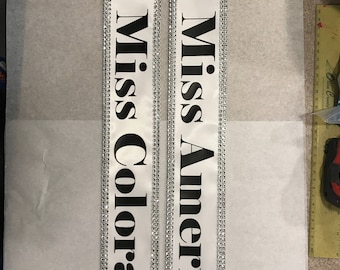 Miss Argentina, Miss America sash, Halloween Prop, Homecoming , Prom Queen, Miss America, Beauty Queen,Miss USA Any Color any wording
