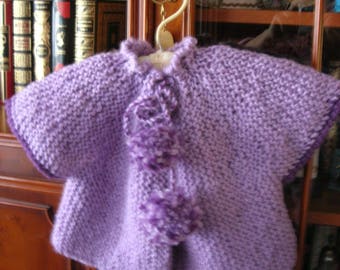 Fait main -SWEETER Lilas pour Fillette 3 à 4 ans - LOLA - parme - laine