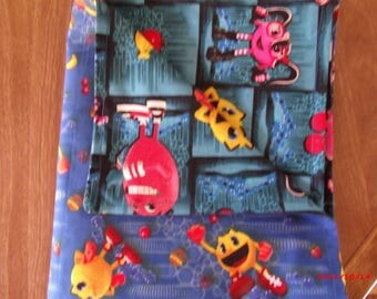 Pac-man with Friends reversable Baby Blanket 100% cotton 44 X 36 inches
