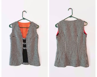 Vintage Houndstooth Vest size Medium Womens