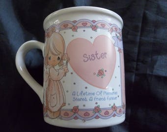 Sister, A Lifetime Of Memories Shared. A Friend Forever, 1994- Precious Moments Cup