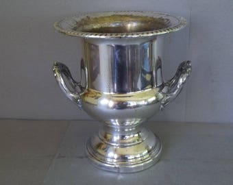 Vintage Silver Champagne Bucket - Silver Plate Champagne Cooler - Wine Cooler - Barware - Wine Accessory - Silver Serving Ware