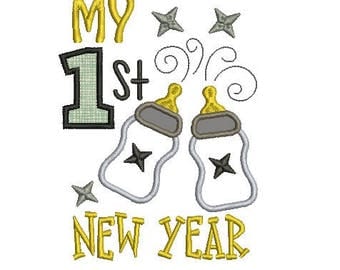 Instant download my 1stfirst new year applique embroidery Instant download my 1stfirst new year applique embroidery