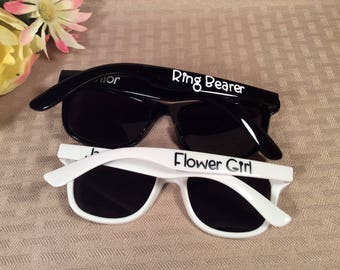 RINGBEARER/FLOWER GIRL Sunglasses. Made special for those little ones in your wedding. Free personalization!