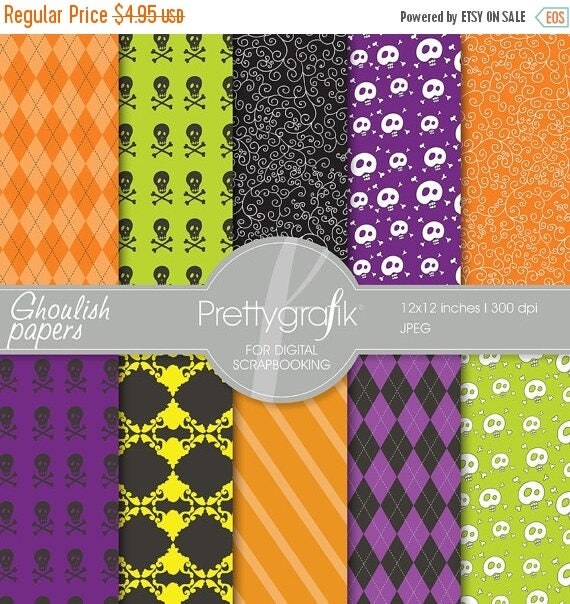 80% OFF SALE Halloween digital paper, commercial use, scrapbook papers, background - PS555 Il_570xn