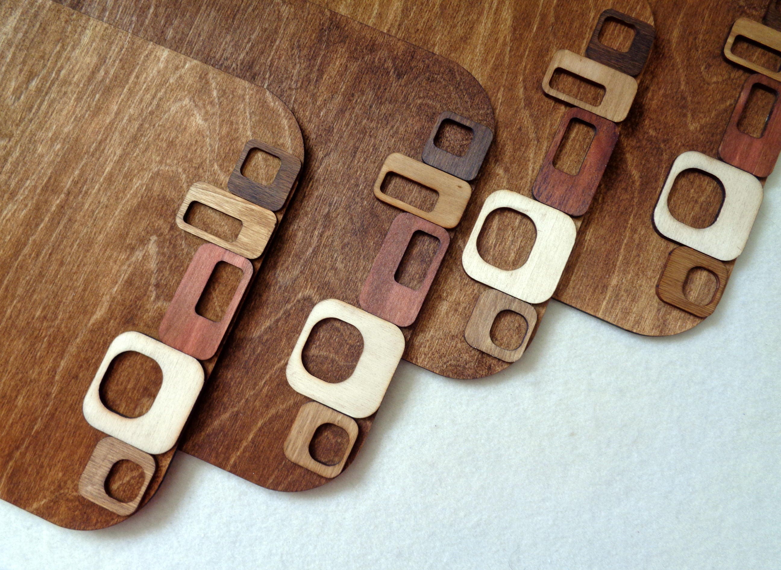 Placemat Wood Mid century modern Wood Placemats Retro Wooden