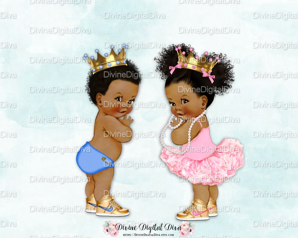 Download Prince Princess Baby Boy & Ballerina Girl | Blue Pink Gold ...