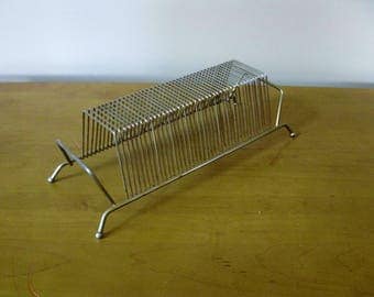 Vintage Record Holder -Wire Album Holder -record stand -Mid Century Modern -holds 40 records -vintage vinyl -wire record rack -brass rack