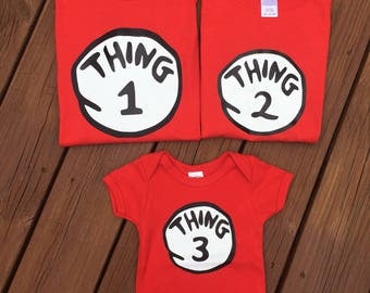 Thing 1 and Thing 2 Dr. Seuss shirts