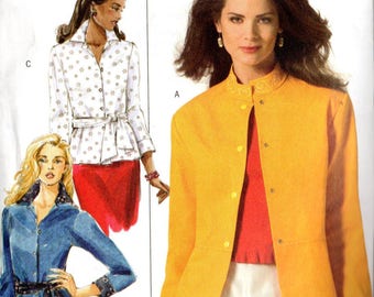Creative Machine Embroidery Butterick SHIRT JACKET SHIRT Sash Pattern 4992 Misses 16 18 20 22