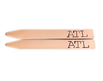 anniversary gift for husband, copper anniversary, custom collar stays, gift for him, 7 year anniversary gift, copper gifts