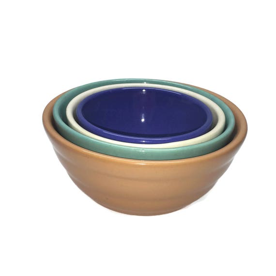 Set of 4 Nesting Bowls Mixing Bowls Ceramic Bowls Set