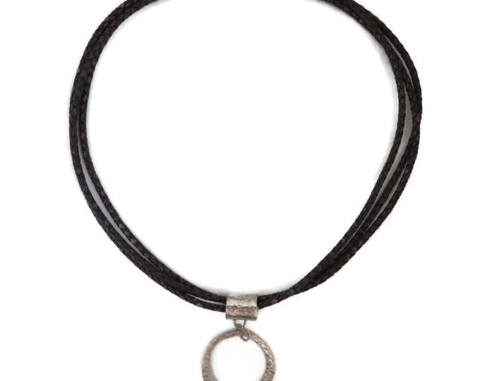 Silpada Sterling Choker - Vintage Sterling Silver and Leather Necklace, Hammered Silver Pendant Necklace, Gift for Her, Gift Box Silpada Sterling Choker - Vintage Sterling Silver and Leather Necklace, Hammered Silver Pendant Necklace, Gift for Her, Gift Box