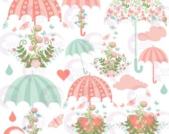 Wedding Clipart Bridal Shower Save The Date Floral Umbrella Wedding Clipart Bridal Shower Save The Date Floral Umbrella