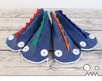 Pencil case, Fantasio the Dragon --- upcycled pencil case, eco freindly, school supplies, kids gift, teacher gift, Handmade by Les Funky