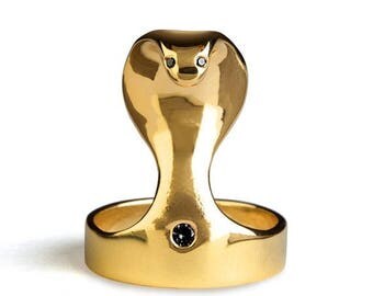 SALE 20% Off - COBRA Ring, Gold Snake Ring, Gold Snake Jewelry, Unique Gold Ring, Gold Serpent Ring, Animal Ring, Egyptian Jewelry