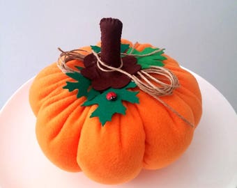 Halloween Pumpkin, Fabric Pumpkin, Fall and Halloween Decor , Autumn Decor, Farmhouse Decor, Decorative Pumpkin