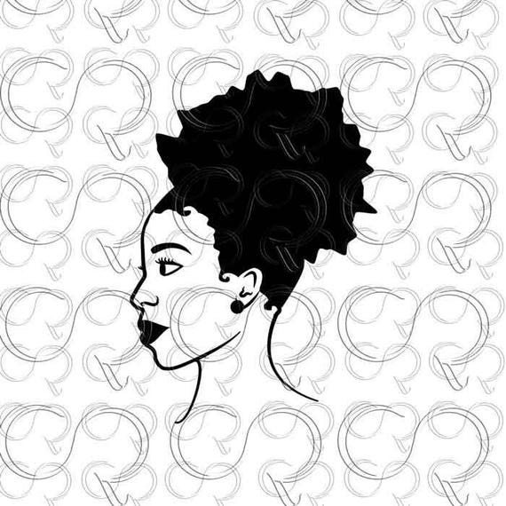 Download Black woman SVG Afro Puff SVG Afro clip art Afro cut ...