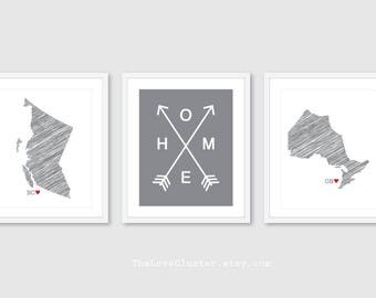 Custom State Prints - Home Print - State Love Print - State Print - Province Print - The Love Cluster