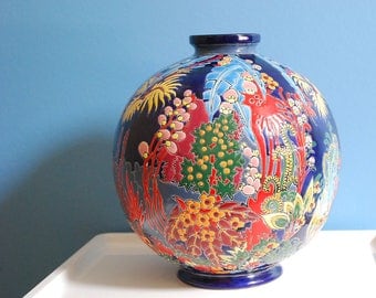 Stunning Boule Coloniale Art Deco Style Vase Originally Decorated by Maurice Paul Chevallier .