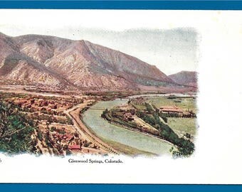 2 Vintage Embossed Postcards - Glenwood Springs and Pikes Peak from Briarhurst in Colorado (2738)