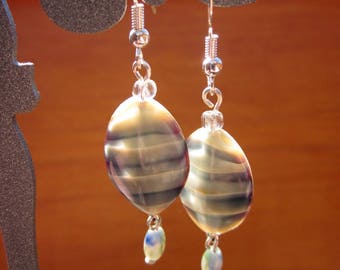 Pearl Earrings vintage glass waves reflections