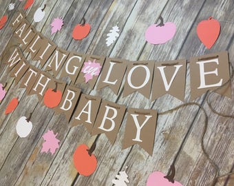 Falling in Love Banner, Fall Baby Shower, Fall Baby, Fall Baby Shower Banner, Falling in Love, Falling in Love with Baby Banner