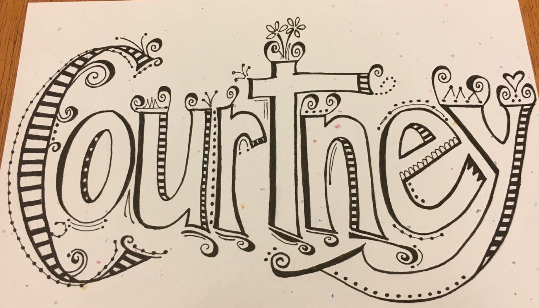 Hand lettered original unique name signs