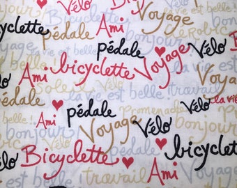 Bicycle french writing. French words