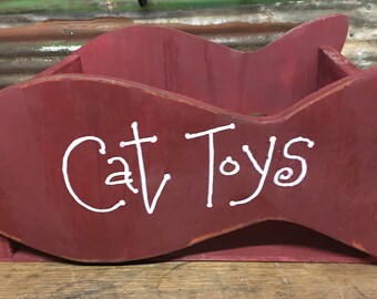 Primitive Cat Toy Box Handmade! U choose color!