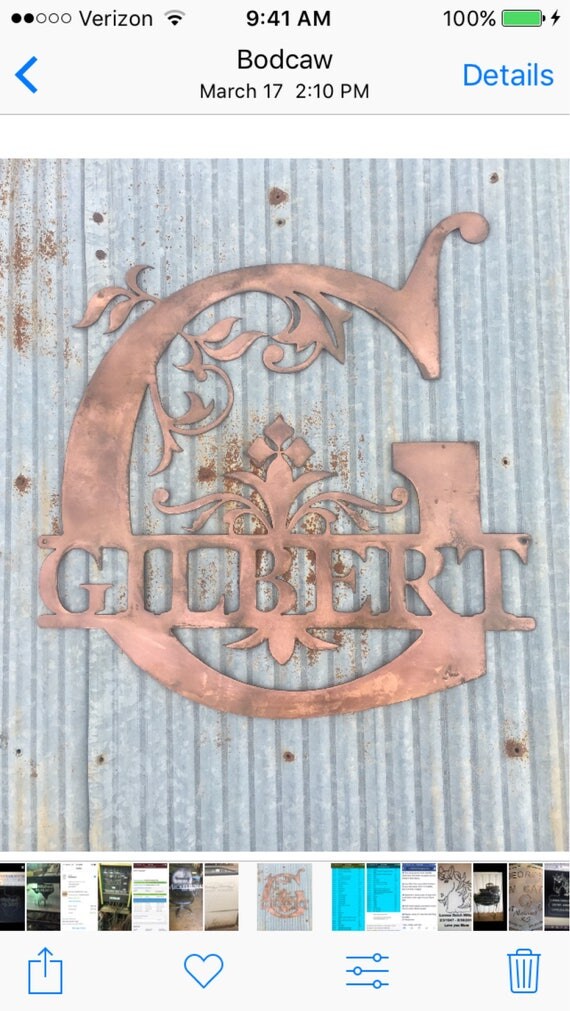 Ornate Steel Name Sign