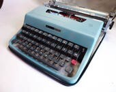 RESERVED///1963 Light Blue Olivetti Lettera 32 - Fully Serviced - Working Perfectly