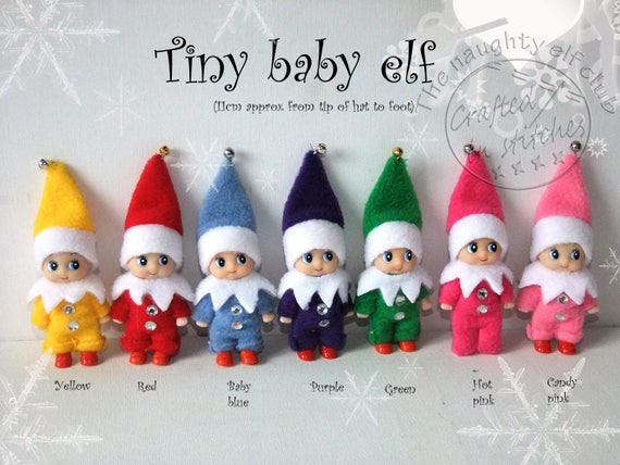 Tiny baby  shelf elf  miniature elf  doll christmas decoration