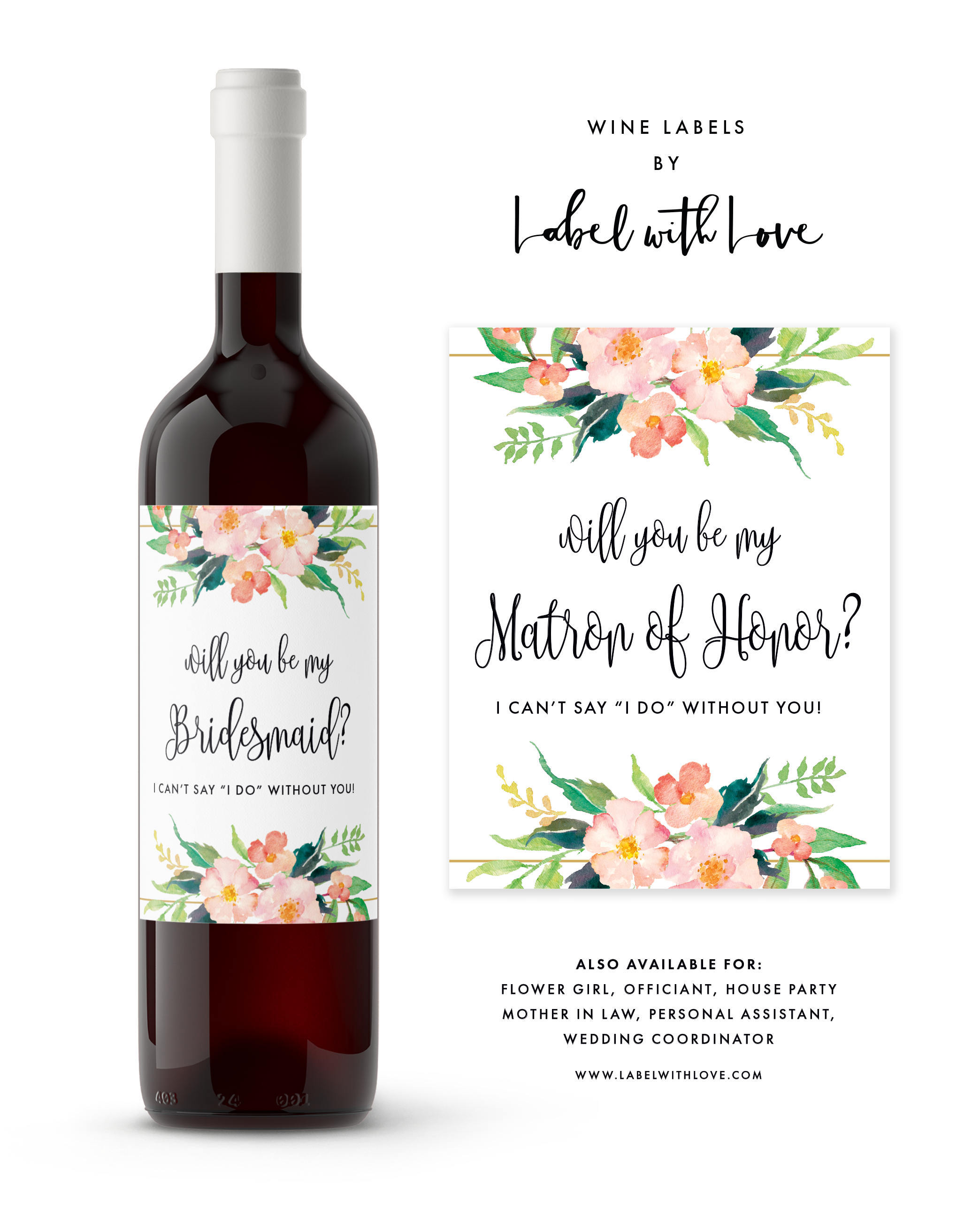 Will You Be My Bridesmaid Wine Label Bridesmaid Proposal Wine