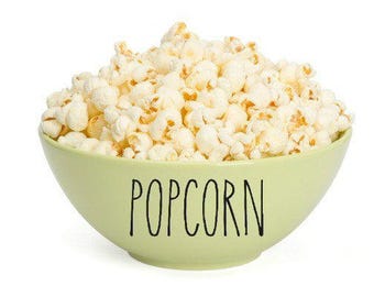 Rae Dunn Inspired Popcorn Bowl Decal